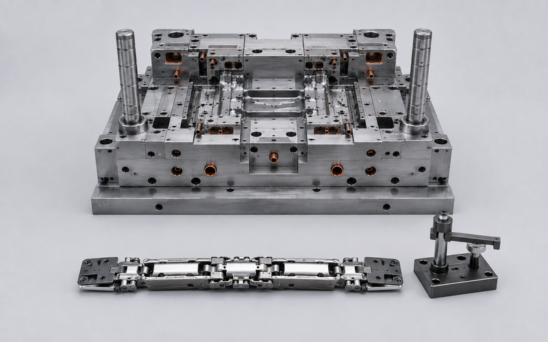 Precision mold case for an amorphous alloy folding phone hinge