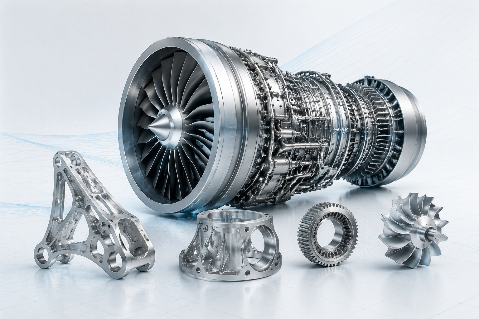 Amorphous alloy aerospace components, aircraft turbine engine and lightweight precision structural parts