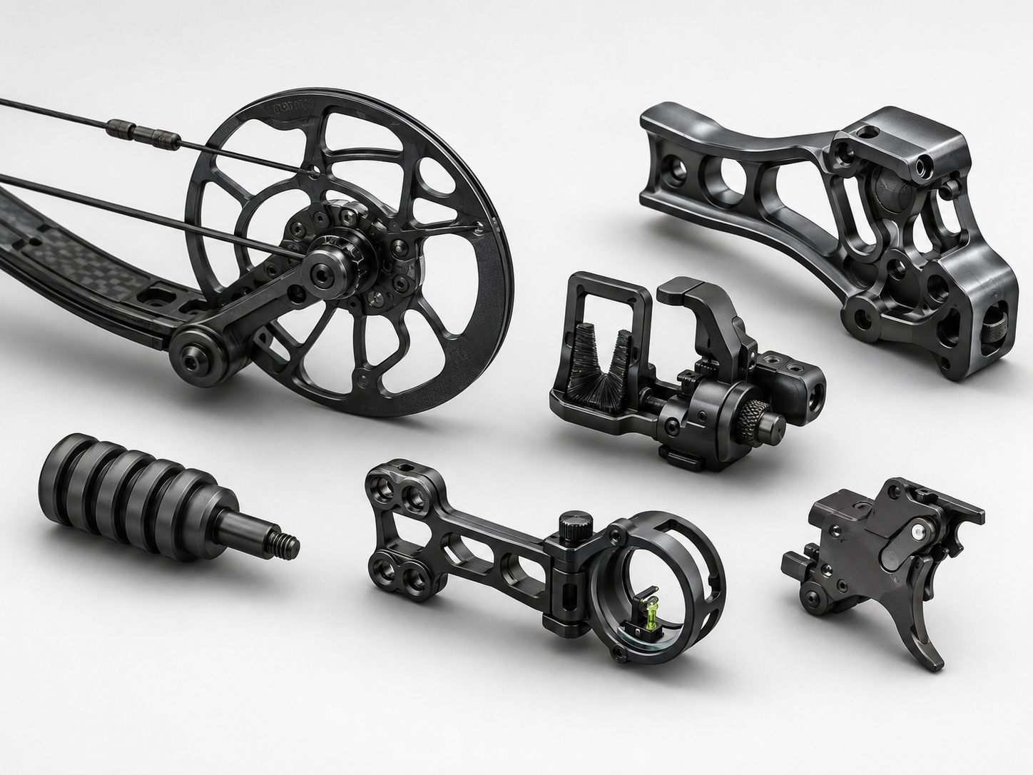 Lightweight cycling components made from amorphous alloys, including derailleur parts, brake components and precision transmission elements