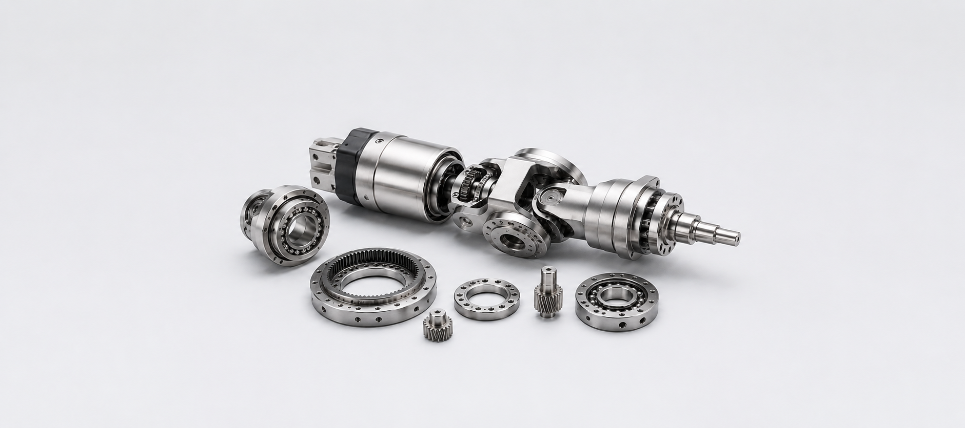 Amorphous alloy joint gears and rotating shafts for surgical robotic systems