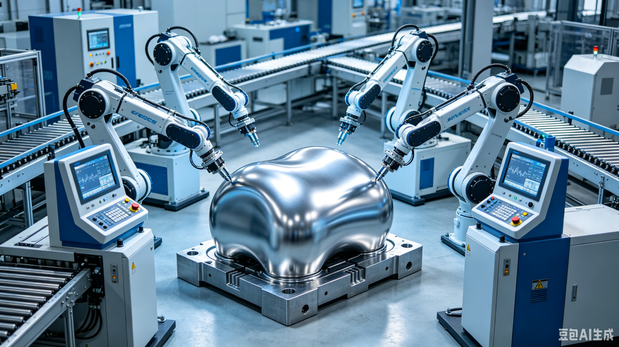 Automated manufacturing equipment for precision amorphous alloy mold production