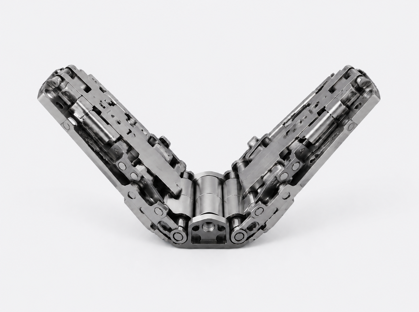 Precision amorphous alloy folding phone hinge assembly