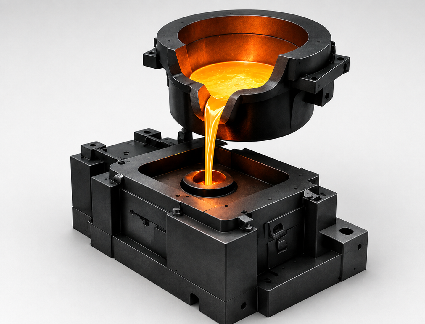 Casting forming process for an amorphous alloy mold