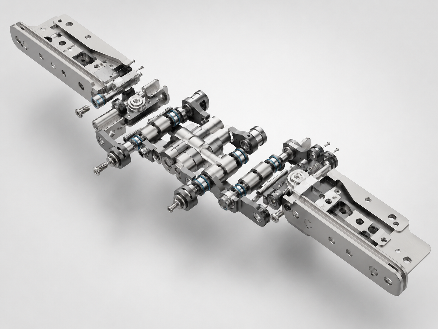 Semi-exploded precision structural design of a folding phone hinge