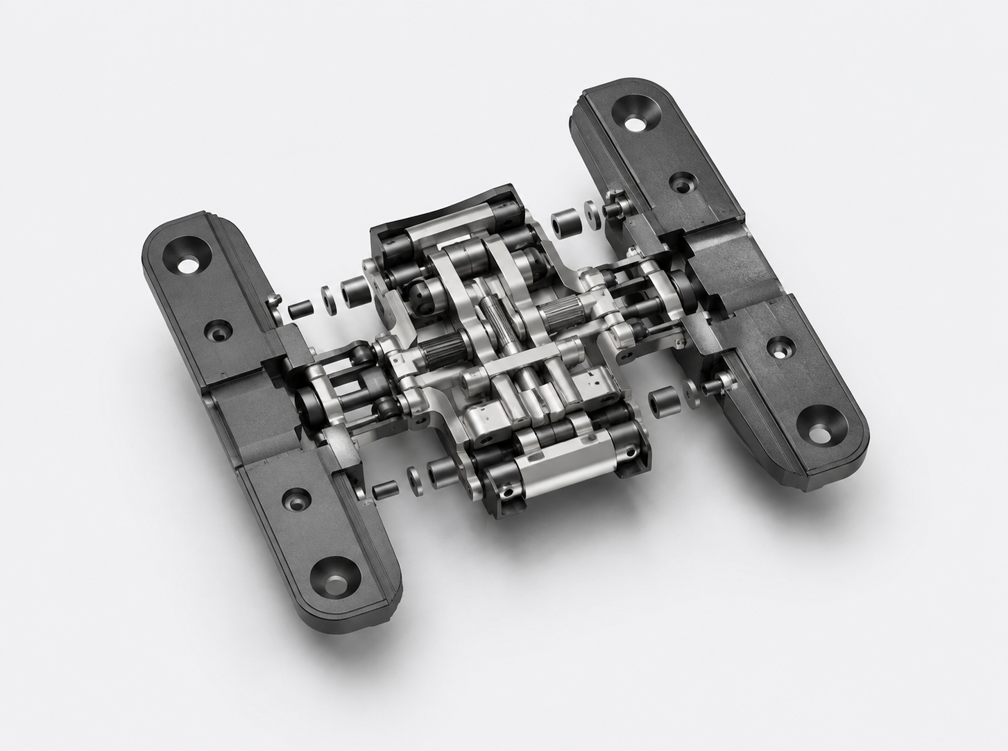 Technical drawing of a folding phone hinge structure