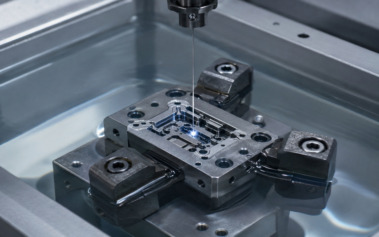Precision EDM processing of micro mold features