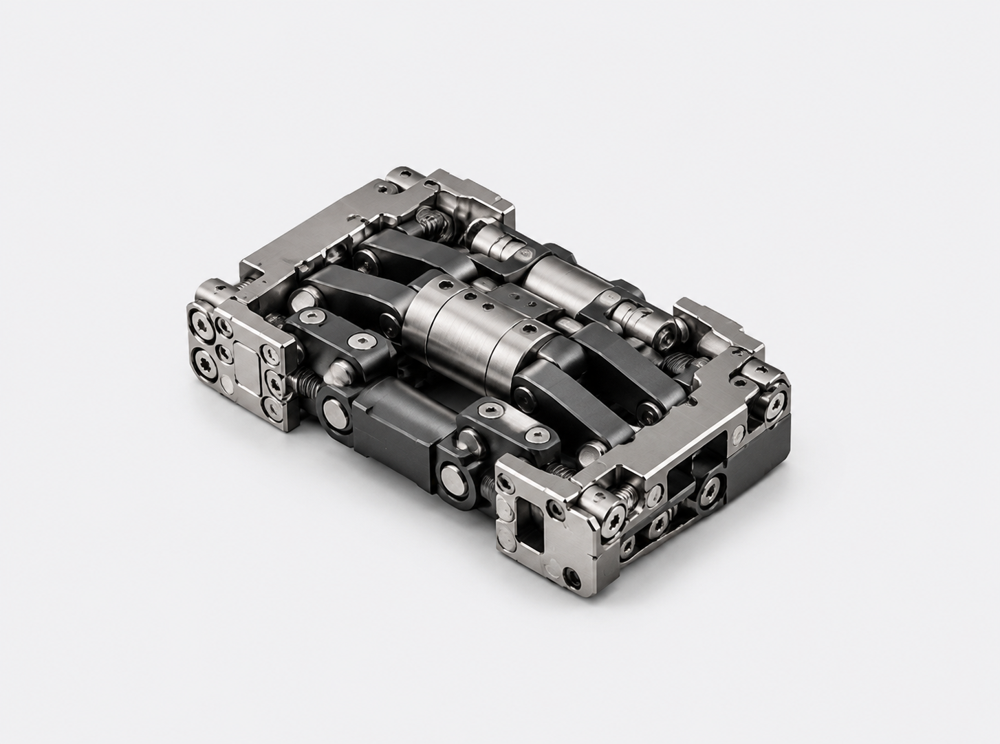 Precision folding phone hinge structural components
